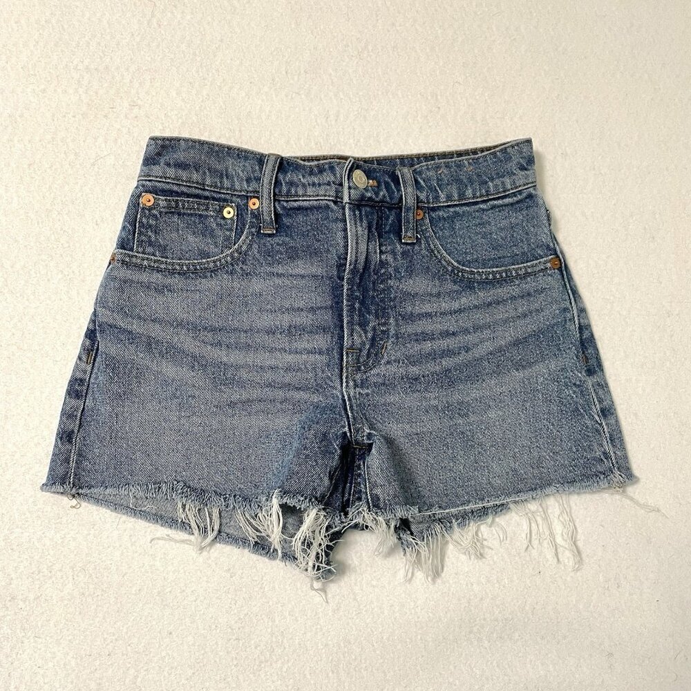 Madewell Perfect Jean Short Cut Off Denim Raw Hem Beach Summer size 25.